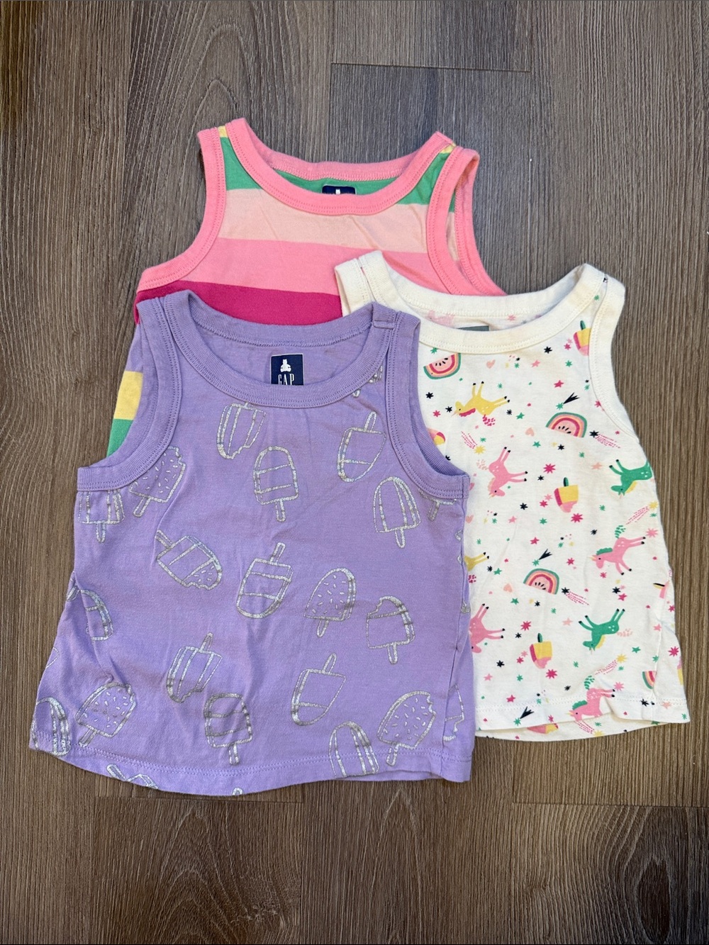 GAP Kids 3-pack | Girls Organic Cotton Sleeveless Tank Tops size 4T